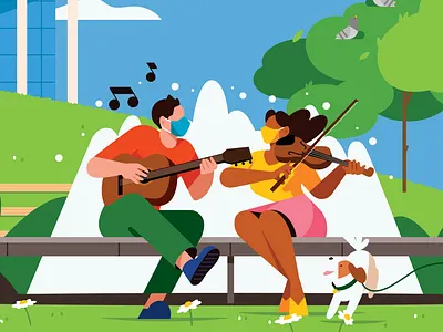 Restart Stages character color concert flat illustration music newyork performance