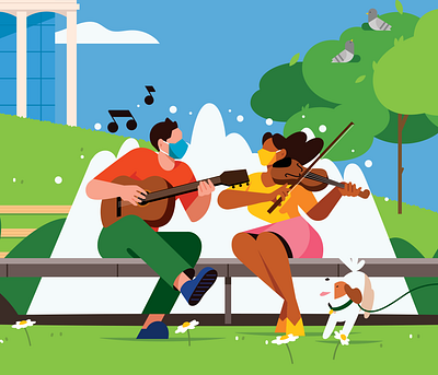 Restart Stages character color concert flat illustration music newyork performance