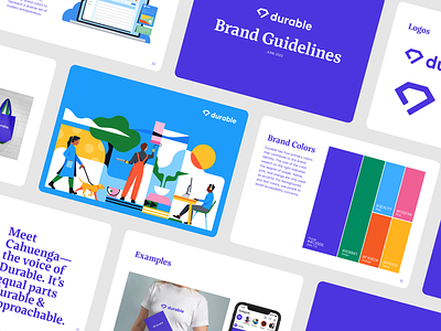 Durable.co - Brand Guidelines brand book brand identity branding d logo diamond durable graphic design illustration logo purple style guide
