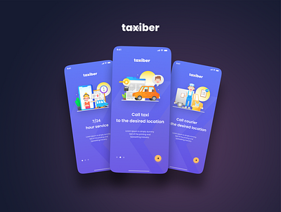 Taxiber - Taxi Booking application design booking branding design logo management taxi ui ui design ux design