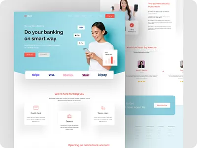 Smart Banking web template banking web design easy banking easy payment homepage online bank online banking online payment methods online payment system psd template smart banking template web design website design