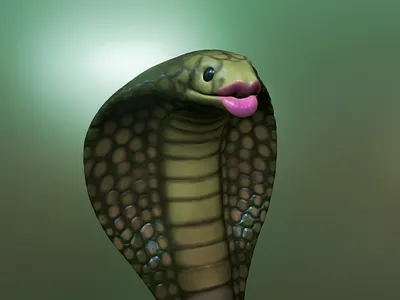 Lipstick on a Cobra 3d 3drender 3dsculpt character cobra illustration lips snake