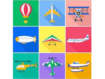 A set of flat vector icons. Air transport. adobe illustrator flat illustration flat vector icons vector illustration