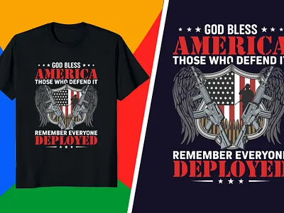 Veteran T-Shirt - God Bless AMERICA Those who defend it Remember bulk design business t shirt creative design design graphic design illustration military shirt design t shirt typography vector veteran t shirt veteran t shirt company veteran t shirts for sale