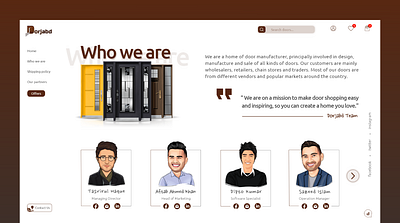 About us page of 'Dorjabd' about us branding e commerce site interactive design who we are