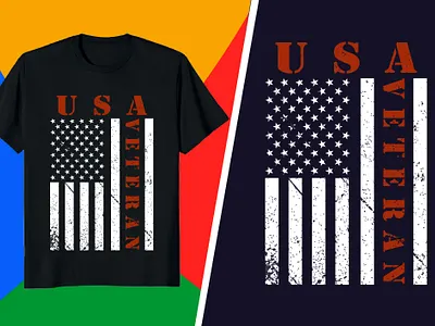 VETERAN T-SHIRT - USA VETERAN business t shirt creative design design illustration military shirt design typography