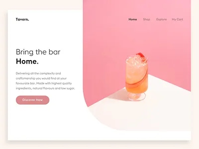 Landing Page - Daily UI 003 003 03 cocktail cocktail web page daily ui dailyui003 design landing page ui web