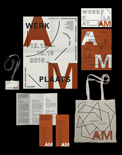 TYPECON AMSTERDAM brand identity branding de stijl experimental type graphic design typecon typography visual identity