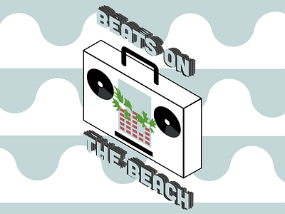 Beats on the Beach Logo beach isometric isometric design logo music festival rebound summer weekly warmup