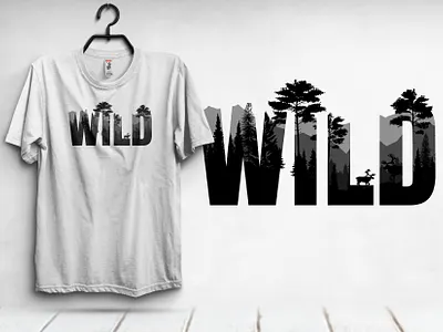 WILD Typography tshirt design