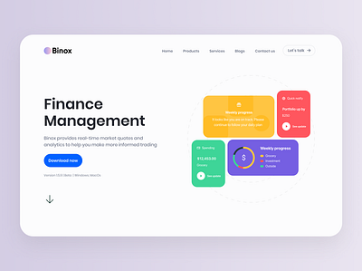 Finance Management | Landing shot branding clean colors conversion design finance graphic design icon landing page logo ui ux vector