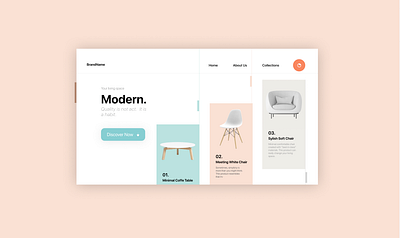 Modern Furniture Website Concept branding clean clean ui design furniture graphic design illustration minimal simple site surniture ui web website