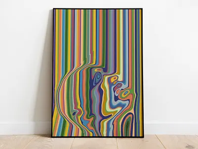Top observer art graphic design illusion line art multicolored optical optical art opticalart opticalillusion poster rainbow sale unusual weird