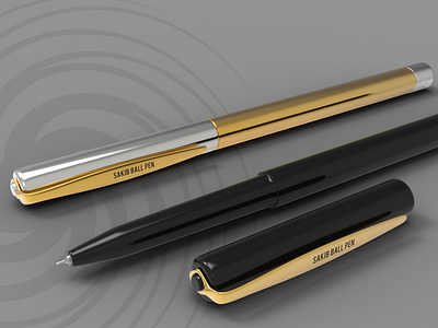 Ball Pen | 3D Modeling 3d 3d modeling 3d pen 3d rendering ballpen ballpoint black brand education expensive golden modeling object pen pen modeling product realistic render silver stationery