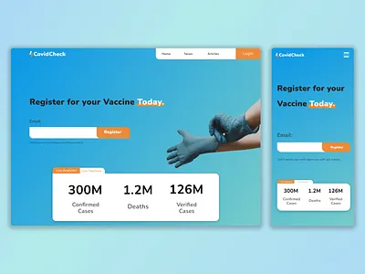 Covid News Website | Landing page app design typography ui ux website