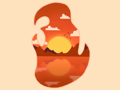 Fire Sunset design evening fire illustration landscape painting procreate sun sunrise sunset