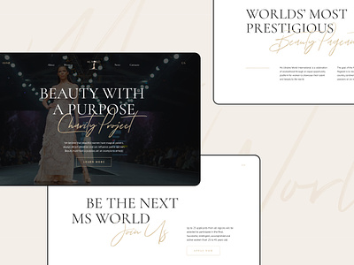 Ms World International beauty fashion figma landing page ui ux web design website design