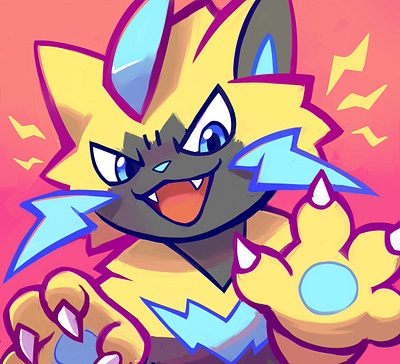 Zeraora art cute design electric logo pokemon