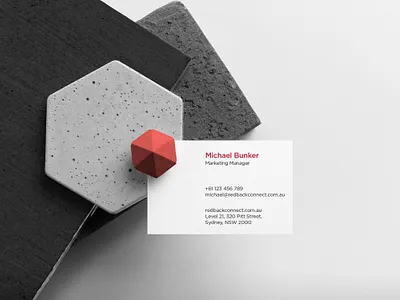 Redback Business Card brand identity branding business card business card design collaboration connect connection corporate elegant layout namecard namecard design red redback simple simplicity sophisticated visual design white