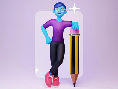 Character modelling practice 🏗 3d active androgynous artist blender character design drawing friendly human illustration illustrator modelling pencil person pose rigging stationery