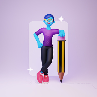 Character modelling practice 🏗 3d active androgynous artist blender character design drawing friendly human illustration illustrator modelling pencil person pose rigging stationery
