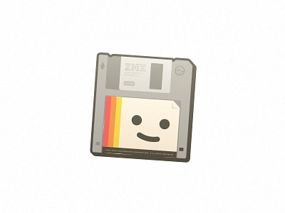 3044 - Floppy Boy 80s 90s branding disk diskette disquete floppy illustration macintosh old pc retro smile sticker vintage windows