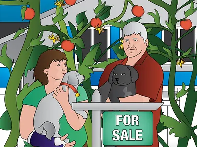 They'll Miss Their Garden aging avocational classical art conceptual economy family gradient illustration income narrative parents wealth