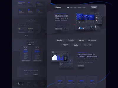 Saas Landing Page Ui Design Dark Mode. branding clean dark dark mode dark saas design landing landing page landingpage saas saas landingpage tipography ui ux web website