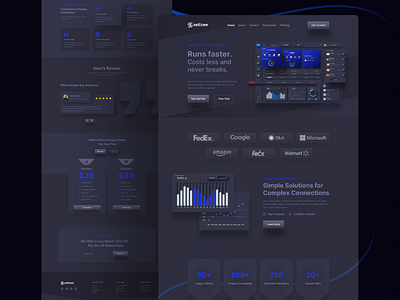 Saas Landing Page Ui Design Dark Mode. branding clean dark dark mode dark saas design landing landing page landingpage saas saas landingpage tipography ui ux web website