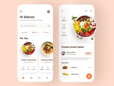 Recipe App app design figma mobile recipeapp ux