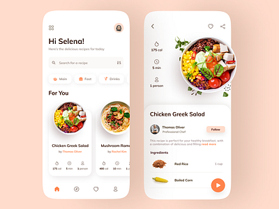 Recipe App app design figma mobile recipeapp ux