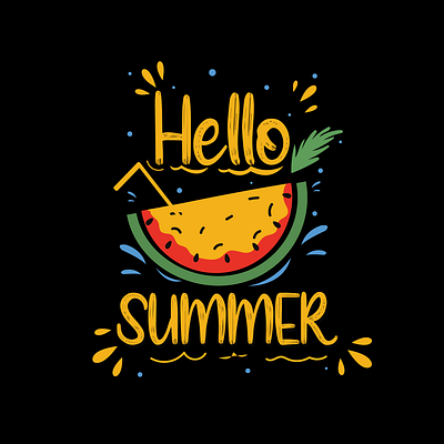 Hello summer t-shirt design............ branding comphany design illustration print summer design summer t shirt t shirt tshirt typography vector