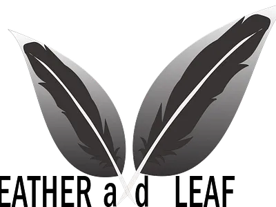logo design leaf and feather black black leaf blackfeather branding feather graphic design gray illustrator leaf logo nature white without color