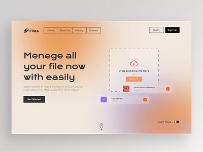 Manage File - Laning Page concept design documents download fil download system drive file file uploud file website landing page landing page file manage manage file ui ui design ux ux design web design web design file website file