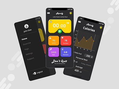 Fitness App app basic design fitness flat ui