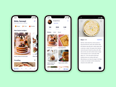Recipe Book App UI Design app design figma foodapp mobile app ux