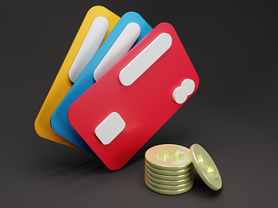 Credit 3d icon 3d blender c4d cycles illustration render vibrant