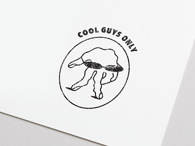 COOL GUYS ONLY Logo brand branding cool logo drawing flat illustration logo logo design stamp vector