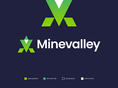 Minevalley Logo a logo abstract branding forum gennady savinov logo design geometric graphic design investment logo logo design logomark m letter m logo m logomark modern overlapping real estate v letter v logo v logomark