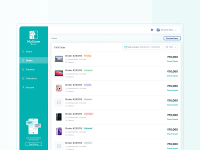 MyStore Dashboard design ui uidesign uiux