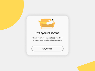 Pop-up / Overlay - Daily UI #016 dailyui dailyui016 design minimal popup success payment ui