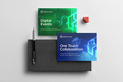 Redback Brand Identity banner banner design blue brand brand design brand identity branding business collaboration connect connection corporate digital events flyer green poster redback connect technology web banner