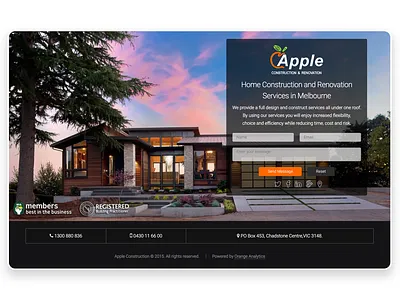 Apple Construction & Renovation Website app branding construction design graphic design illustration landing page logo minimal renovation ui ux web website website design