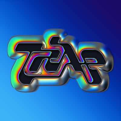 TRAP lettering abstract art chrome colors colourful design filter forge generative holo holographic illustration iridescent lettering logo trap type type design typography