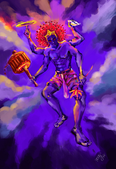 GOD of CORONA art character design digitalart draw graphic design illustration