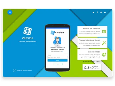 Vamilon Lending Web Application app blog branding design graphic design illustration landing page lending logo marketing ui ux website