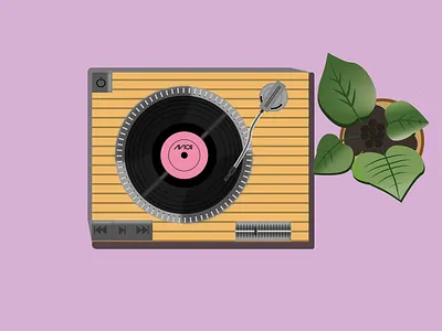 Vinyl record on turntable adobe illustrator art avicii best music branding flower flower in a pot music pink pot record player turntable vector vinyl record vinyl record on turntable