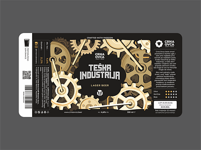 Teska Industrija Beer label beer label branding brewery cogs craft beer design font graphic design hammer icon icon set illustration industry industry moving parts lager beer logo steel typo typografy vector