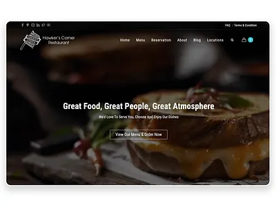 Hawkers Corner Restaurant (HCR) Website branding design ecommerce food graphic design landing page online ordering restaurant ui ux web design website