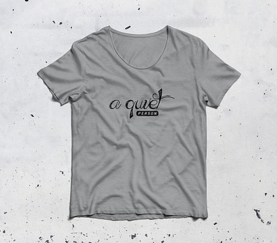 a quiet person flat illustration t shirt mockup typography